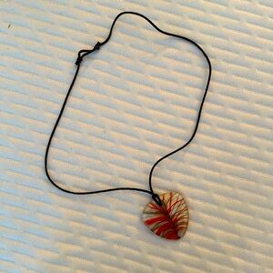 Adjustable length necklace with stunning glass pendant